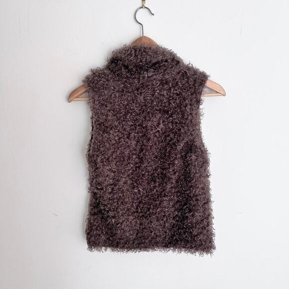 Y2k brown fluffy vest clasp - Picture 3 of 5